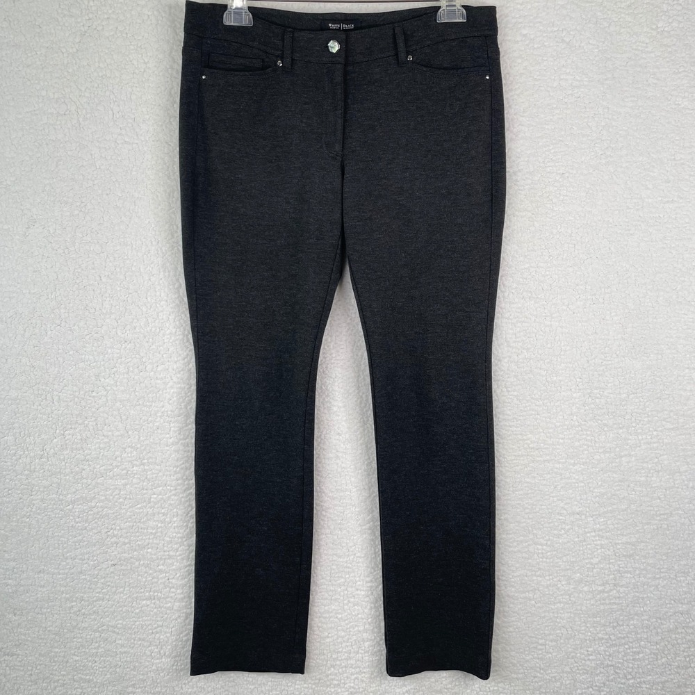 White House Black Market Charcoal Gray Ponte Slim Straight Leg Pants Size 6??